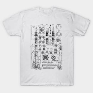 SOVIET ROCKET blueprint T-Shirt